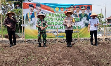 Babinsa Koramil 06-02/Bogor Selatan Monitoring Launching Gugus Tugas Polri Mendukung Ketahanan Pangan