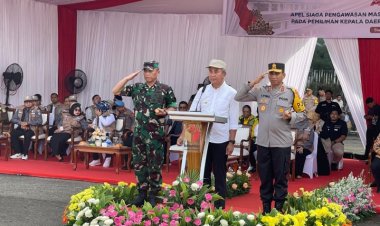 Danrem 061/SK Dampingi Pangdam III/Slw pada Apel Siaga Pengawasan Masa Tenang Pilkada Serentak Jawa Barat 2024