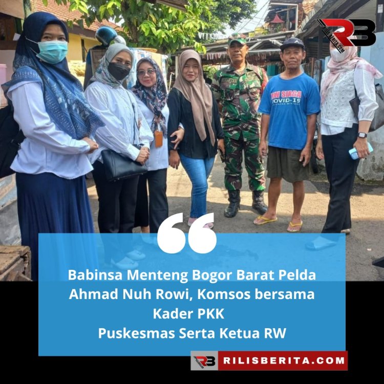Babinsa Menteng Bogor Barat Pelda Ahmad Nuh Rowi, Komsos bersama Kader PKK    Puskesmas Serta Ketua RW