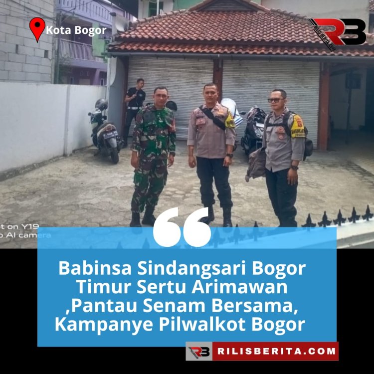 Babinsa Sindangsari Bogor Timur Sertu Arimawan ,Pantau Senam Bersama, Kampanye Pilwalkot Bogor