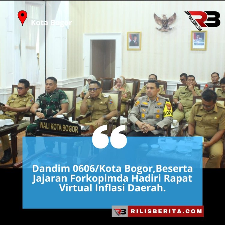 Dandim 0606/Kota Bogor,Hadiri Rapat Virtual Inflasi Daerah.