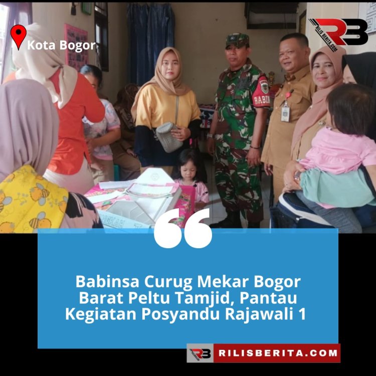 Babinsa Curug Mekar Bogor Barat Peltu Tamjid, Pantau Kegiatan Posyandu Rajawali 1