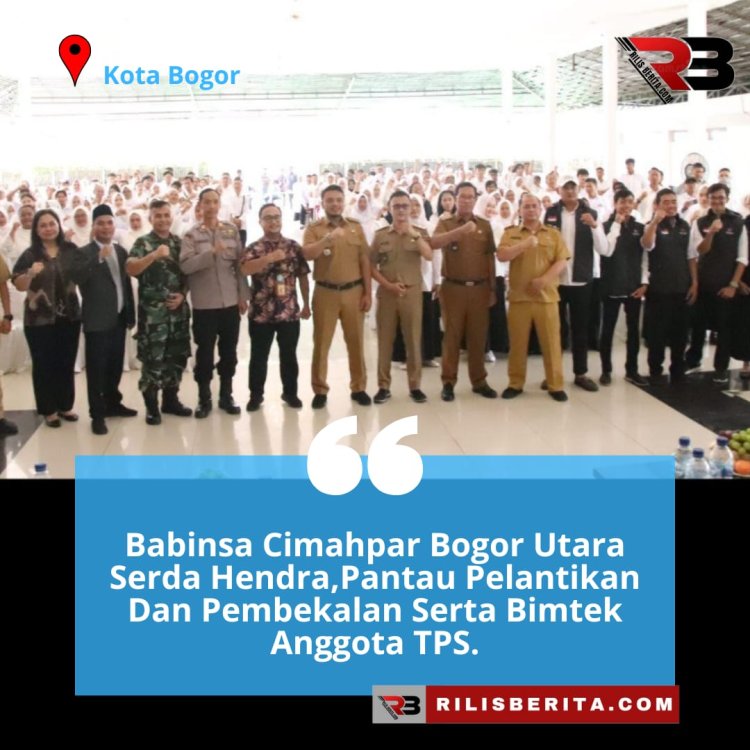 Babinsa Cimahpar Bogor Utara Serda Hendra,Pantau Pelantikan Dan Pembekalan Serta Bimtek Anggota TPS.