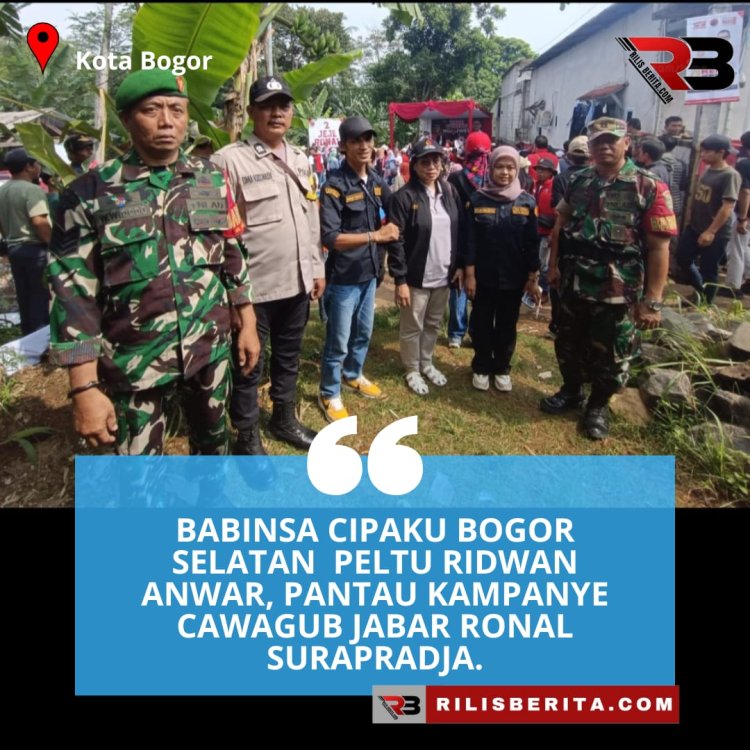 Babinsa Cipaku Bogor Selatan  Peltu Ridwan Anwar, Pantau Kampanye Cawagub Jabar Ronal Surapradja.