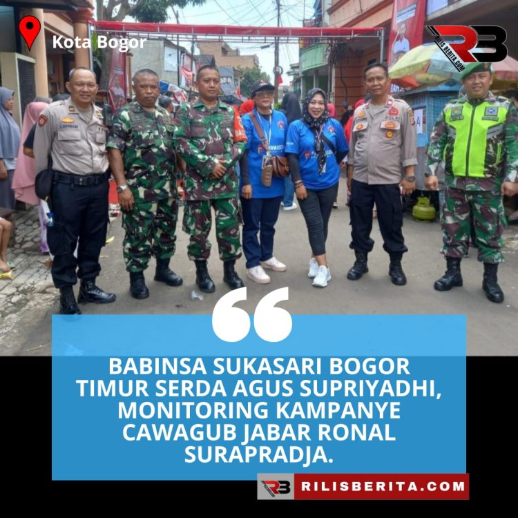 Babinsa Sukasari Bogor Timur Serda Agus Supriyadhi, Monitoring Kampanye Cawagub Jabar Ronal Surapradja.