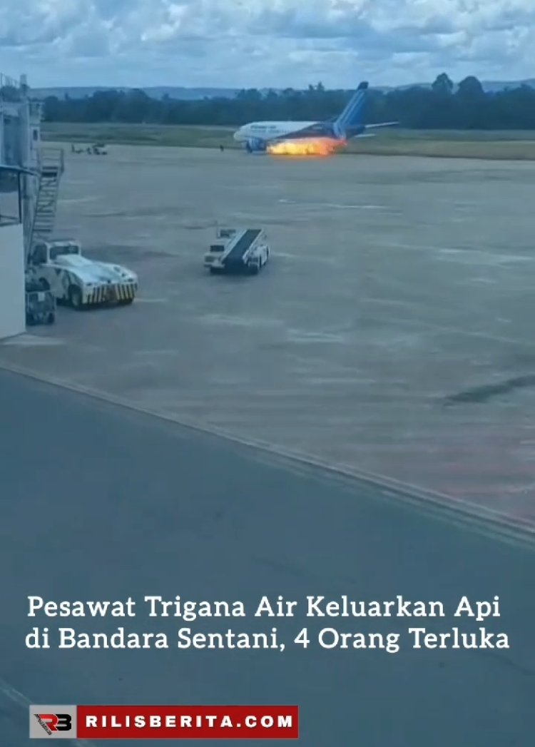 Pesawat Trigana Air Keluarkan Api di Bandara Sentani, 4 Orang Terluka