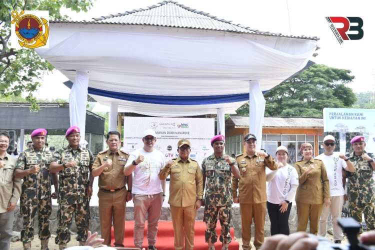 Jelang HUT ke-79 Th Korps Marinir: Brigif 4 Mar/BS Bersama MNC Peduli dan Golden Tulip Tanam Ribuan Mangrove