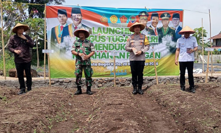 Babinsa Koramil 06-02/Bogor Selatan Monitoring Launching Gugus Tugas Polri Mendukung Ketahanan Pangan