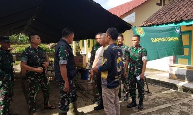 Gerak cepat Korem 061/SK buka dapur lapangan Untuk berikan logistik kepada korban Bencana di Wilayah Cibitung Kab. Sukabumi