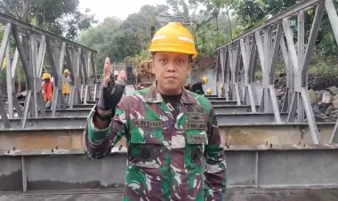 Dandim 0622 / Kabupaten Sukabumi Pimpin Pembangunan Jembatan Beli Cihaur