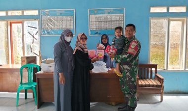 Babinsa Koramil 2206/Parakan Salak Laksanakan Penyaluran PMT untuk Anak Stunting dan Ibu Hamil