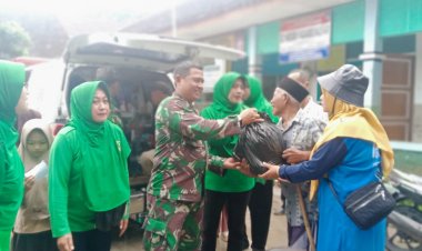 Danramil 2207/Jampang Tengah Pimpin Pendistribusian Bantuan Logistik untuk Korban Bencana