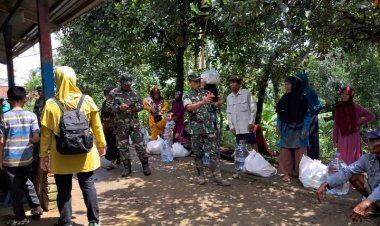 Koramil 2207/Jampangtengah Laksanakan Pendistribusian Bantuan Logistik untuk Korban Bencana