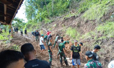 Pembukaan Akses Jalan Pasca Longsor di Desa Bangbayang, Kecamatan Tegalbuleud