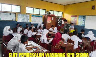 Koramil 2208/Nyalindung Laksanakan Pembekalan Wasbang dan Karya Bakti