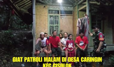 Patroli Malam Babinsa Desa Caringin Tingkatkan Keamanan Wilayah