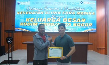 Olahraga Bersama dan Penyuluhan Kesehatan Klinik Cura Medika dengan Keluarga Besar Kodim 0606/Kota Bogor