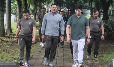 Babinsa Koramil 06-01/Bogor Tengah Laksanakan Olahraga Bersama Kodim 0606/Kota Bogor