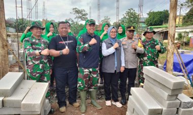 Kunjungan Dandim 0622/Kab. Sukabumi ke Kecamatan Purabaya Meninjau Pembangunan Kantor Posramil Purabaya