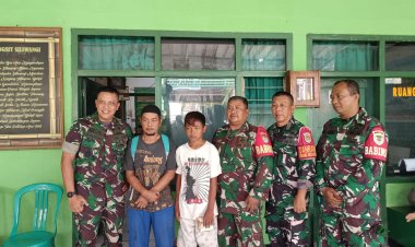 Dinyatakan Hilang, Remaja Asal Bogor Ditemukan Sersan Mayor Untoro, anggota Koramil 0622-02/Palabuhanratu