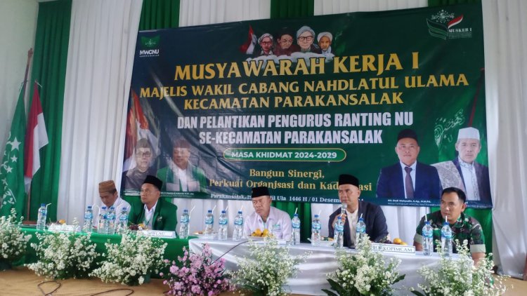 Babinsa Bojong Longok Hadiri Musyawarah Kerja 1 MWCNU dan Pelantikan PRNU