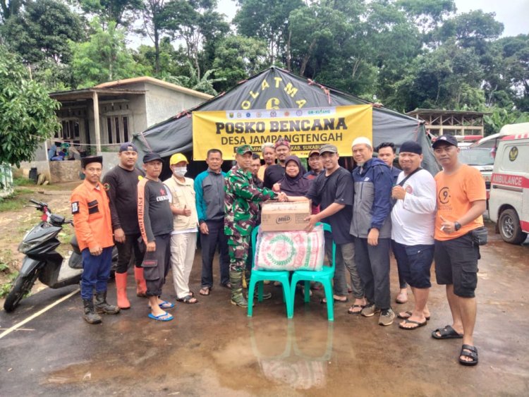 Kodim 0622/Kabupaten Sukabumi Salurkan Bantuan untuk Korban Bencana Alam di Wilayah Jampang Tengah