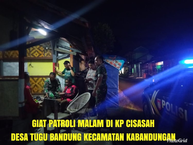 Babinsa Desa Tugu Bandung dan Bhabinkamtibmas Gelar Patroli Malam Tingkatkan Keamanan Warga
