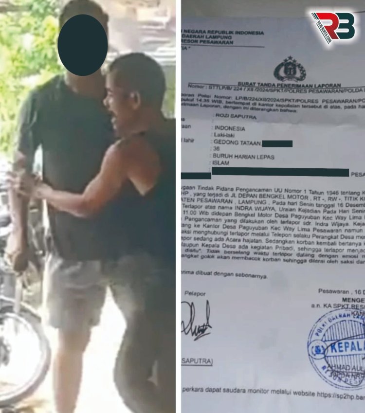 Aparatur Desa Ancam Wartawan Menggunakan Senjata Tajam, Resmi Dilaporkan Ke Polres Pesawaran
