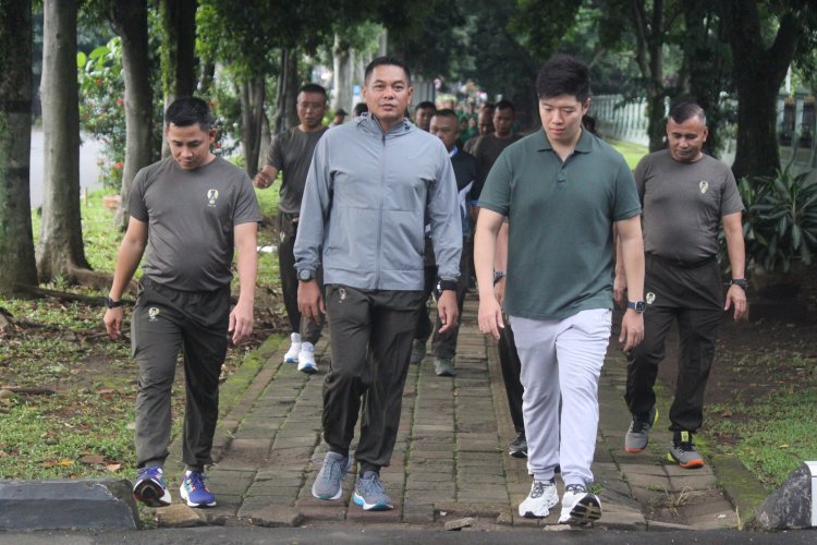 Babinsa Koramil 06-01/Bogor Tengah Laksanakan Olahraga Bersama Kodim 0606/Kota Bogor