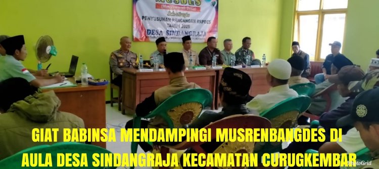 Serka Wawan Hermawan Babinsa Desa Sindangraja Ikuti Kegiatan Musrenbangdes di Aula Desa Sindangraja