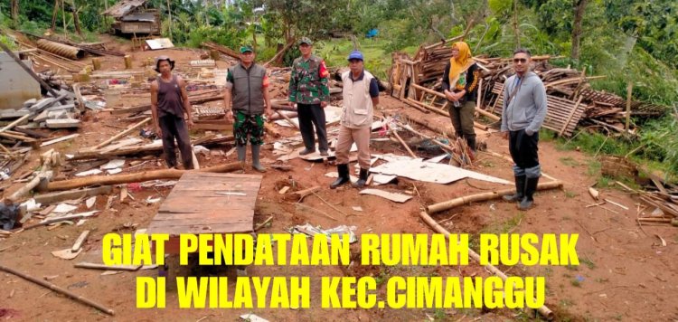 Babinsa Koramil 2213/Jampangkulon Bersama Tim Verifikasi Assessment Lakukan Pendataan Rumah Rusak di Kecamatan Cimanggu