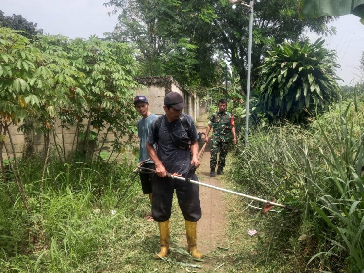 Babinsa Koramil 06-05/Bogor Utara Gelar Kerja Bakti Bersama Warga