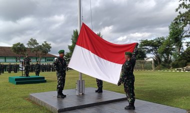 Kodim 0622/ Kabupaten Sukabumi Gelar Upacara Bendera Hari Senin