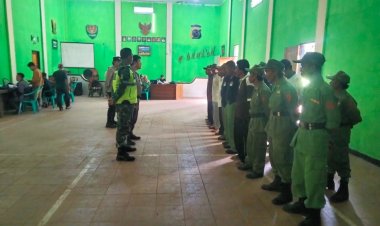 Babinsa Girimukti Koramil 2215/Ciemas Laksanakan Pembinaan Satlinmas