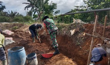 Koramil 2206/Parakansalak Lakukan Pembuatan TPT di Desa Parakansalak