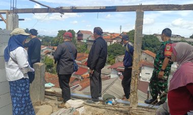 Babinsa 06-01/Bogor Tengah Laksanakan Pendampingan Peneguran Bangunan Liar TPT