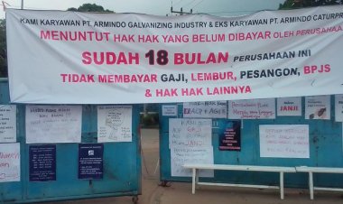 Aksi Damai Karyawan PT. Armindo Catur Pratama di Ds.Gn.Putri Kec.Gunung Putri.