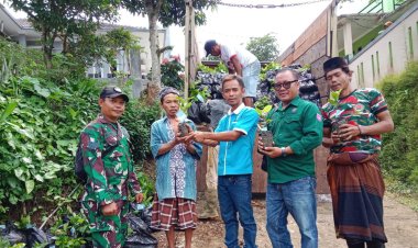 Koramil 2210/Pabuaran Monitoring Bantuan Bibit Kopi di Kecamatan Pabuaran
