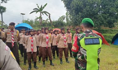 Babinsa Koramil 06-02/Bogor Selatan Pantau Kegiatan Diklat Pramuka Saka Bhayangkara Angkatan 32