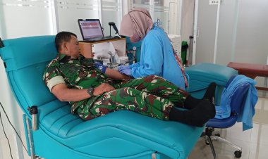 Babinsa Koramil 06-05/Bogor Utara Monitoring Donor Darah dalam Rangka HUT Persit KCK ke-79 Tahun 2025