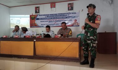Babinsa Koramil 2213/Jampang Kulon Hadiri Musrenbangdes di Kecamatan Kalibunder