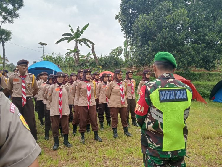 Babinsa Koramil 06-02/Bogor Selatan Pantau Kegiatan Diklat Pramuka Saka Bhayangkara Angkatan 32
