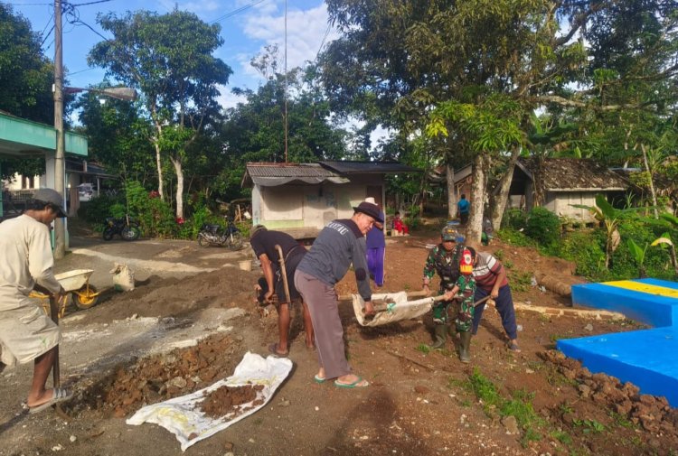 Koramil 2211/Sagaranten Gelar Karya Bakti Bersama Warga