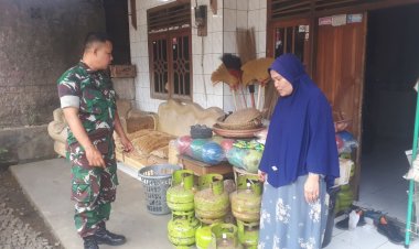 Koramil 2205/Kalapanunggal Laksanakan Pengecekan Gas Elpiji di Desa Cipeteuy