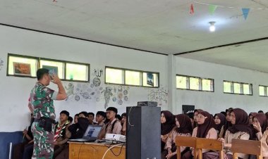 BABINSA KORAMIL 2208/NYALINDUNG LAKSANAKAN PEMBEKALAN WAWASAN KEBANGSAAN KEPADA SISWA-SISWI AL-MAS’UDIYAH