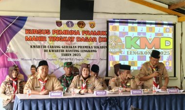 Babinsa Koramil 2209/Lengkong Hadiri Penutupan Kursus Pembina Pramuka Tingkat Dasar (KMD) di Kecamatan Lengkong
