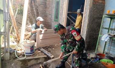 Babinsa Koramil 2213/Jampangkulon Gelar Kegiatan Bhakti Bersama Warga