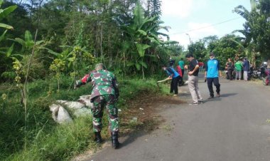 Babinsa Koramil 2212/Tegalbuleud Laksanakan Karya Bhakti Pembenahan Jalan di Kp Cimanggu Desa Rambay