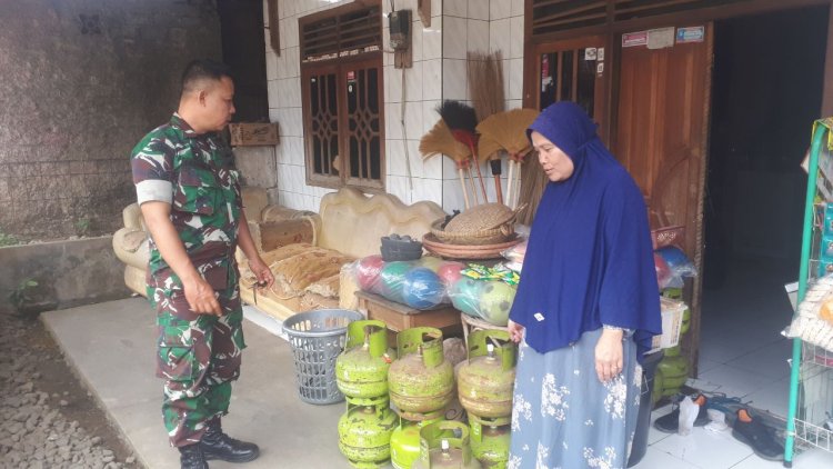 Koramil 2205/Kalapanunggal Laksanakan Pengecekan Gas Elpiji di Desa Cipeteuy