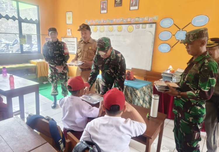 Koramil 2211/Sagaranten Gelar Launching Pemberian Makanan Bergizi Gratis di SDN 2 Sagaranten